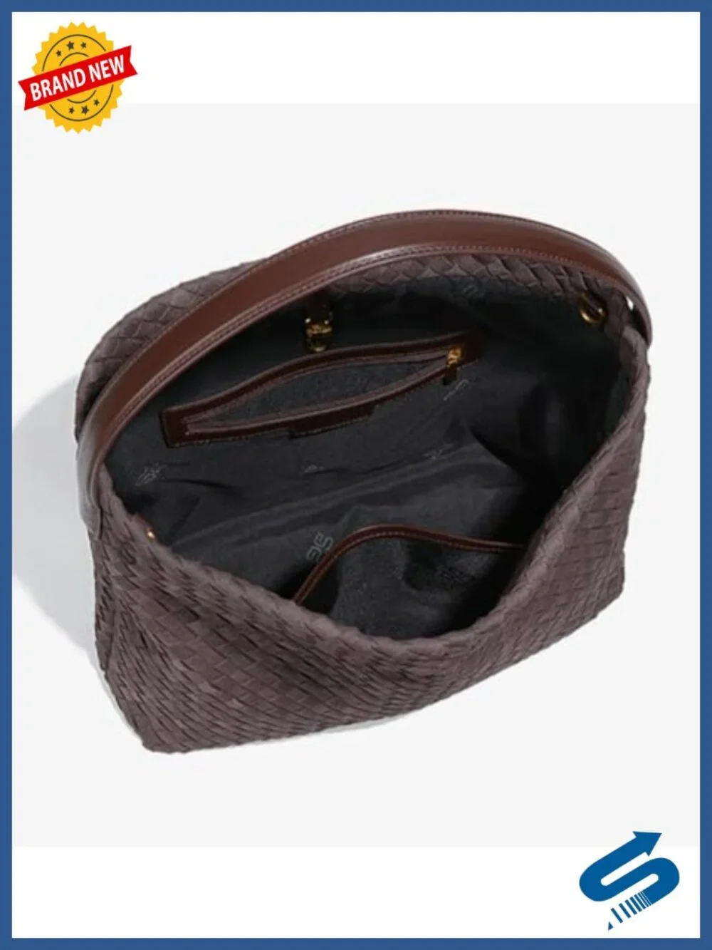 Slouchy Woven Suede Tote Bag with Detachable Strap